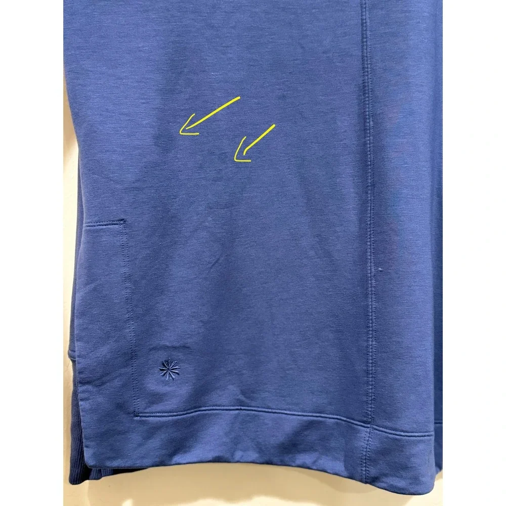 Athleta Coaster Luxe Sweatshirt Blue Iris Raglan Thumbhole Pullover Medium